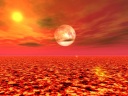 The world where empty and the sea are wrapped in baking heat