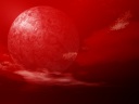 Only, the earnestly cromson moon.