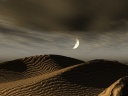 The desert shut darkly. Atmosphere like a dark prison.