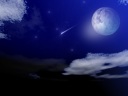 Straight light to flow in the night sky.