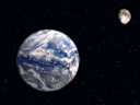 When seeing the earth and the moon from the universe, such touch kana was thought and it drew.
