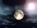 The moon which seems to have covered the crown