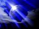 The space wrapped in the blue light which poured.