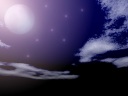 Pink moonlight which shines quietly gently