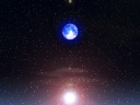 The blue moon which appears on the universe