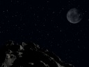 An infinite transparent sky near darkness