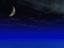 The moon which appears on blue mist.