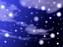 雲の切れ間より降る雪達。