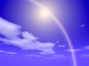 ふと見上げると空には虹が架かっていた